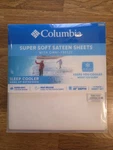 Columbia Super Soft Sateen Cooling Twin Sheet Set White Deep Fitted Cotton. Fixed Price $33.00.