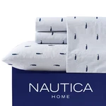Nautica Whale Stripe Twin Xl Sheet Set Blue White 100 Cotton Percale. Fixed Price $59.49.