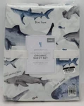 Pottery Barn Kids Heritage Shark Twin Sheet Set Multi. Fixed Price $89.95.