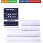 Sgi 400 Thread Count 100% Egyptian Cotton Queen Sheet Set Ultra Soft, Breatha.... Fixed Price $91.70.