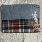 Ralph Lauren Garrison Chambray Twin Flat Sheet Blue With Plaid Vtg Made Usa. Fixed Price $23.00.