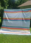 Vintage Wamsutta Rainbow King Flat Top Sheet 1970S 80S Cotton Blend. Fixed Price $24.50.