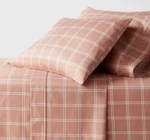 King 400 Thread Count Performance Sheet Set Pink Plaid - Threshold. Fixed Price $63.99.