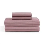 Tommy Hilfiger 100% Cotton Percale Striped Sheet Set, Full, Pink/white. Fixed Price $40.00.