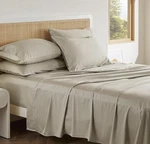 Bedsure 100% Cotton Sheets Queen Size Set - 300 Thread Count Sateen Weave. Fixed Price $33.00.