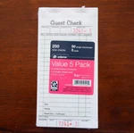 Tops Guest Check 5-PAD Pack Single Part Sheets/ea =total 250 Cafe Slips, New. Fixed Price $13.99.