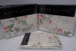 Vintage Ralph Lauren Shabby Cottage Meadow Way Ivory Rose Floral Sheet Set-queen. Fixed Price $799.99.