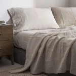 100% Pure Linen Sheet Set Full Size, Natural French Flax Solid Color 4 Pcs Washe. Fixed Price $220.99.