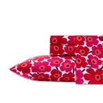 Marimekko - Sheets, Cotton Percale Bedding Set, Crisp & King, Unikko Red. Fixed Price $189.77.