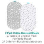 100% Cotton Bassinet Fitted Sheets Ultra Soft Jersey Knit Skin Friendly 2 Pack. Fixed Price $18.99.