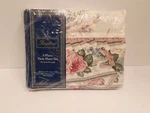 Vintage Nos Rare Royalton Charlotte Floral 3 Peace Twin Sheet Set New. Fixed Price $29.99.