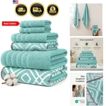 Classic Diamond 6-PIECE 100% Cotton Towel Set Yarn Dyed Jacquard Includes.... Fixed Price $43.99.