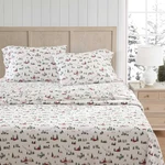 King Size Flannel Sheets Set Soft, Anti-pilling, All-season Comfort Ski Gre. Fixed Price $89.99.