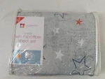 Interiors By Design Twin Microfiber Three Piece Sheet Set Gray With Stars New. Fixed Price $13.99.