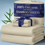 Bamboo Viscose Queen Sheets 4PC Set Cooling Deep Pocket Double-stitched Luxury. Fixed Price $94.98.