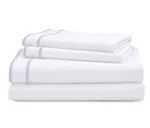Ralph Lauren Spencer Border Sateen 4PC Queen Sheet Set Cornflower Blue Nip $170. Fixed Price $92.71.