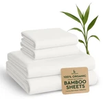 Bamboo Sheets King Size 4 Piece Set 100% Viscose White Bampure Luxury Series. Fixed Price $154.99.