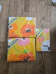 Vtg Retro 70S Flower Power Big Bold Orange Gold Pink Twin Sheet Set Nos. Fixed Price $63.00.