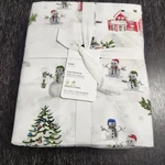 New Pottery Barn Snowman Organic Cotton Percale King Sheet Set Christmas Winter. Fixed Price $149.95.