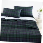 Plaid Bed Sheets, 4-PIECE Set, Scottish Tartan Full Dark Green. Fixed Price $41.54.