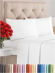 Queen Size 4-PIECE Cooling Sheet Set Soft, Breathable, Deep Pockets, White. Fixed Price $46.00.