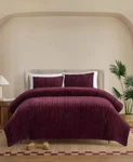 Ugg Avery Ribbed Cotton 3-PC. Comforter Set Wild Grape Full/queen. Fixed Price $139.00.