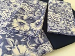 Deluxe Italian 100%EGYPTIAN Cot Percale King Bed Set Sheets Midnight Blue Floral. Fixed Price $110.00.