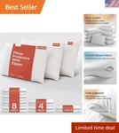 Niagara 2 Pack Standard Pillow Protectors With Zipper, Cotton Sateen Blend T.... Fixed Price $20.94.