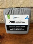 Pack Mainstays Queen Pillowcases 200 Thread Count Grey Cotton Rich. Fixed Price $8.99.
