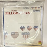 Jack Dempsey Needle Usa Hearts Perle Edge Pillowcase Embroidery Kit. Fixed Price $16.00.