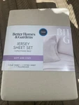 Better Homes & Gardens Twin 3-PC Jersey Sheet Set Adult Bedding ,beige Color. Fixed Price $24.00.