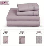 Cleva Home King 6-PIECE Sheet Set Light Purple Deep Pocket 14" Ultra Soft. Fixed Price $34.99.