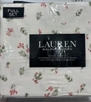 Ralph Lauren Full Sheet Set Mackenzie Holly Berry 4PC Chic Cream Red Green Nwt. Fixed Price $110.00.