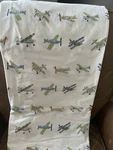 Pottery Barn Kids Twin Airplane Flat Sheet White Green Blue Planes Cotton. Fixed Price $19.99.