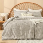 King Size Comforter Set Oatmeal, 3 Piece Tan Boho Shabby Chic Bedding, 104X90IN. Fixed Price $56.97.