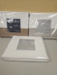 Hudson Park Italian Linens With Sateen Cuff Flat Sheet - Queen. Fixed Price $37.99.