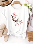 Women Floral Graphic T-shirt Cute Flower Casual Crew Neck Short Sleeve Tee Top. Fixed Price $13.69.