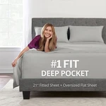 Dealuxe Twin Xl Sheet Set - Extra Deep Pocket, Microfiber, Zipper Pillowcase, Si. Fixed Price $9.82.