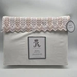 Rachel Ashwell King Embroidered Eyelet Lace Trim Scalloped Sheet Set Cotton. Fixed Price $125.96.