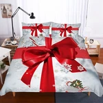 3D Christmas Ribbon Snowflake Red Quilt Cover Bedding Sets Pillowcases 64. Fixed Price $86.15.