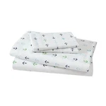 Coastal Print Microfiber Sheet Set, Soft, Comfy, 12" Deep King Anchors Blue. Fixed Price $47.34.