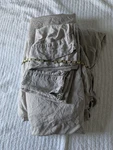 Cariloha Resort Bamboo Sateen King 4-PIECE Sheet Set Tan/khaki Lightly Used. Fixed Price $90.00.