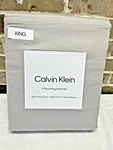 Calvin Klein 100% Cotton Sateen Weave Xdp King Sheet Set 300TC Solid Med Gray. Fixed Price $77.77.