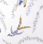 Yves Delorme Grimani Queen Flat Sheet 94X116 Palazzo Foliage Birds Flower France. Fixed Price $209.00.