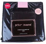 Betsey Johnson 6-PIECE Satin King Sheet Set Black Luxuriously Soft Silky Bnwt. Fixed Price $48.97.