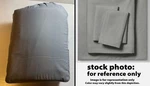 Room Essentials Microfiber Sheet Set: Flat, Fitted, 2 Pillowcases, Gray Queen Sz. Fixed Price $44.95.