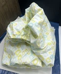 Sferra Geometrico Queen Fitted Sheet Cotton Percale Aqua Yellow 60X80X17. Fixed Price $88.00.