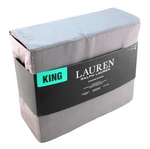 Lauren Ralph King Size Charcoal Gray Cotton Sheet Set Fits 18" Mattress. Fixed Price $114.99.
