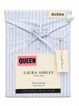 Laura Ashley Queen Sheet Set 100% Cotton Percale Blue/white Stripe Breathable. Fixed Price $62.99.