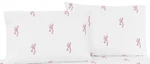 Browning Pink Buckmark 2 Standard Pillowcases Farmhouse White Cotton Blend 60-40. Fixed Price $9.14.
